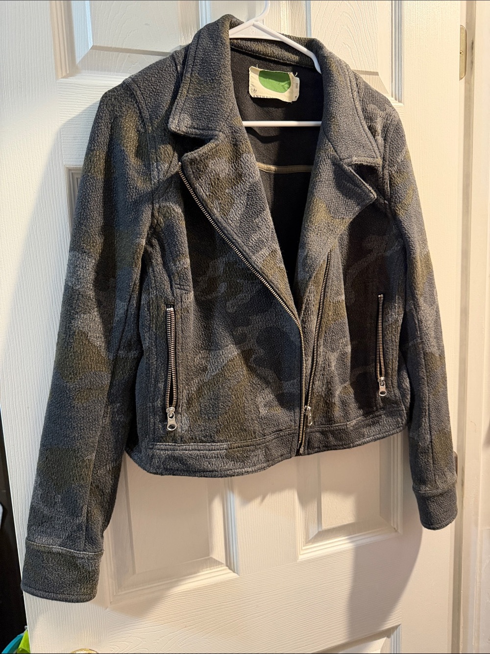 Anthropologie Gray Camouflage Moto Jacket - Women's